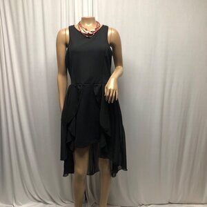Malloy Black Sleeveless High-Low Dress Womens Size Large Keyhole Back Whimsigoth